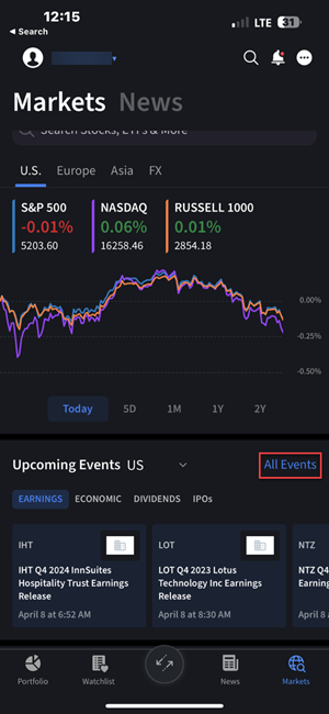 The events calendar all events on the iPhone
